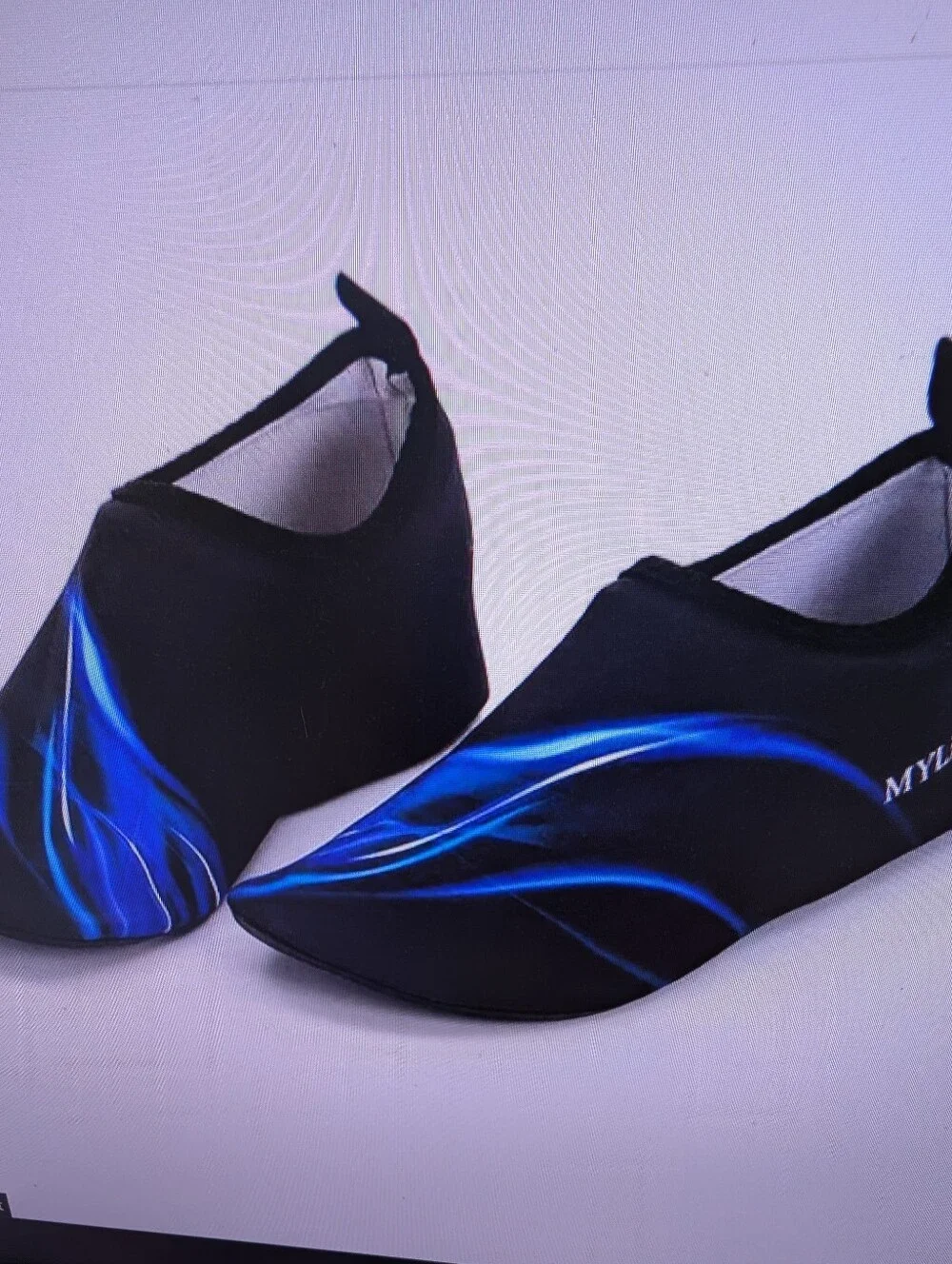 MYLEYON BLACK 🖤/BLUE 💙 FLAME ACCENT WATER-RESISTENT SLIP-ON SHOES